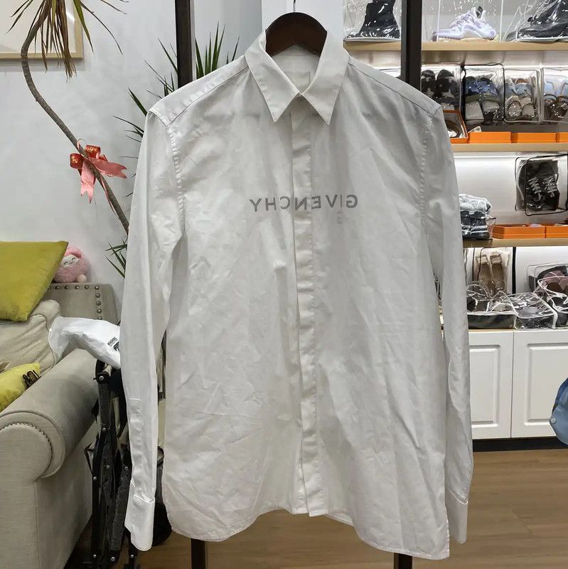 Givenchy Givenchy Summer White Cotton Long Sleeve Shirt 0089 Size US M / EU 48-50 / 2 - 9 Thumbnail