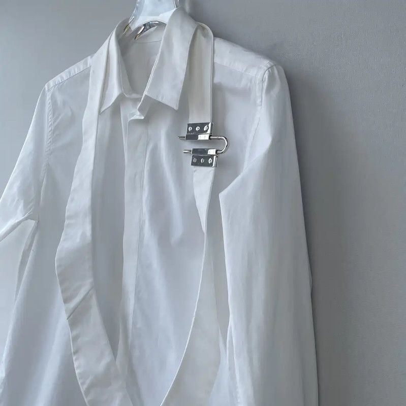 Givenchy Givenchy White Men's Shirt with Unique Details 0089 Size US M / EU 48-50 / 2 - 3 Thumbnail