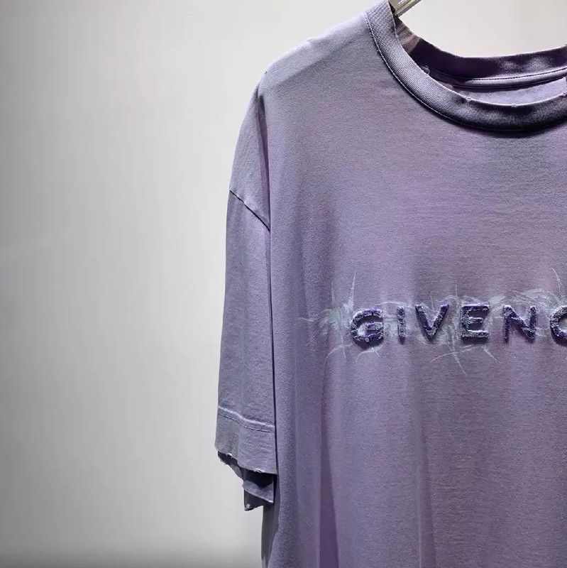 Givenchy Givenchy Purple Cotton T-Shirt for Men 0089 Size US XL / EU 56 / 4 - 5 Thumbnail