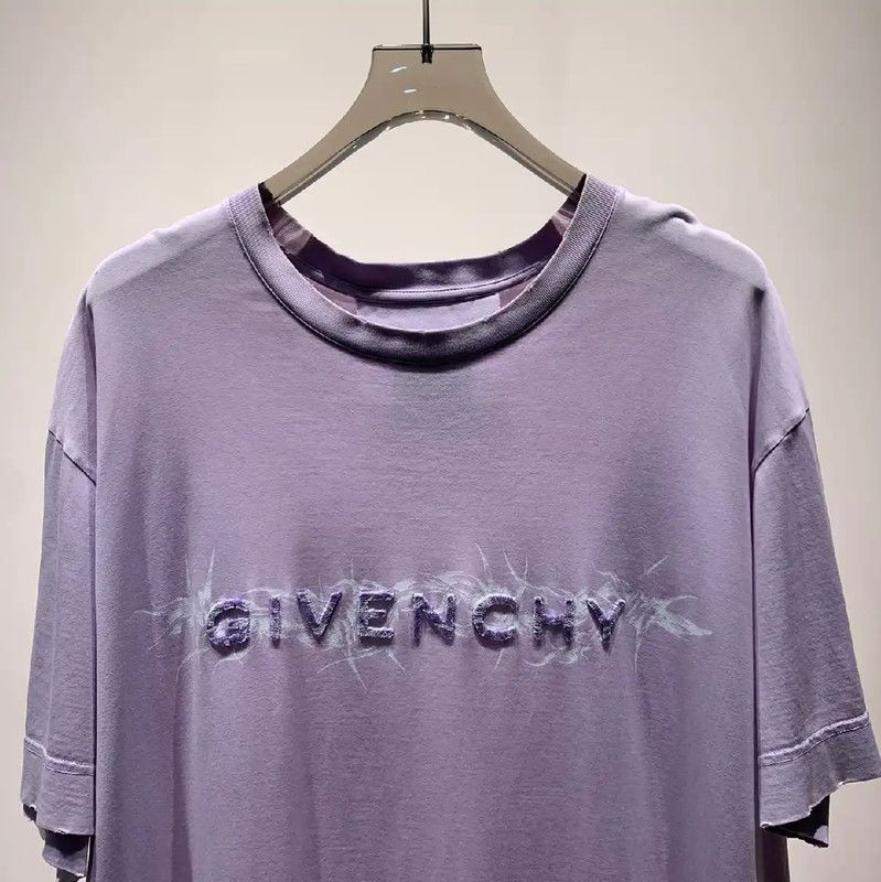 Givenchy Givenchy Purple Cotton T-Shirt for Men 0089 Size US XL / EU 56 / 4 - 3 Thumbnail