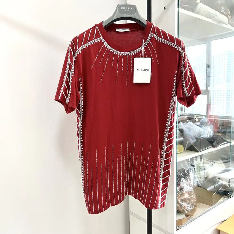 Valentino Valentino Red Cotton Short Sleeve T-Shirt 0089 Size US S / EU 44-46 / 1 - 2 Thumbnail