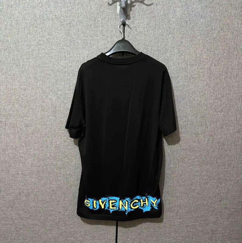 Givenchy Givenchy Black Cotton Logo T-Shirt 0089 Size US M / EU 48-50 / 2 - 2 Thumbnail