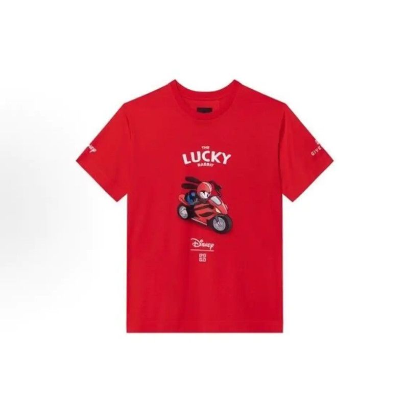 Givenchy Givenchy Red Cotton T-Shirt with Disney Graphic 0089 Size US XL / EU 56 / 4 - 5 Thumbnail