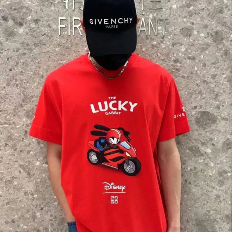 Givenchy Givenchy Red Cotton T-Shirt with Disney Graphic 0089 Size US XL / EU 56 / 4 - 6 Thumbnail