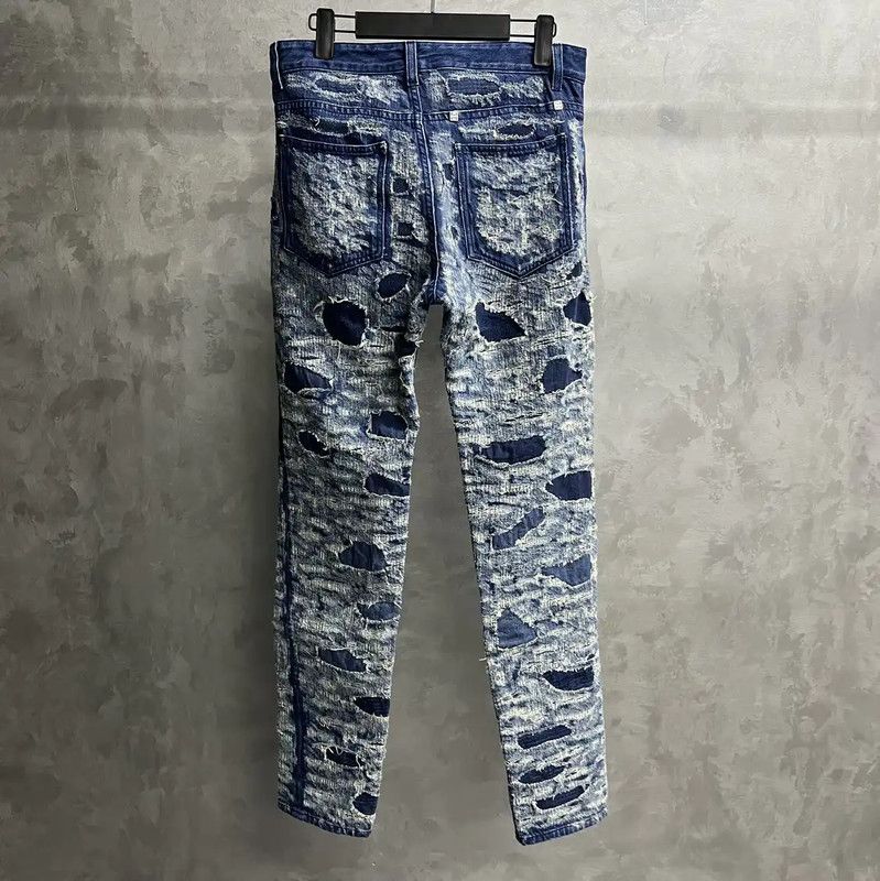Givenchy Givenchy Blue Cotton Men's Casual Pants 0089 Size US 27 - 2 Thumbnail