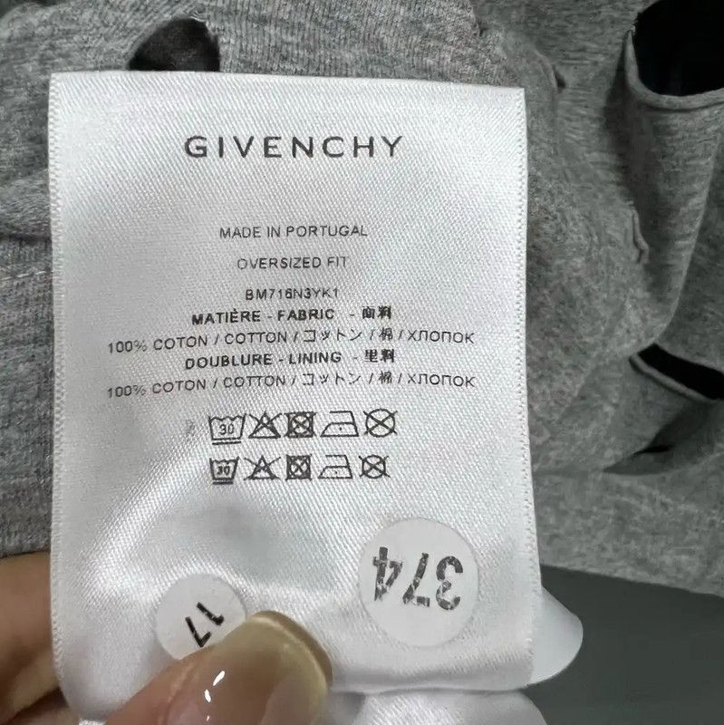 Givenchy Givenchy Summer Gray Cotton Logo T-Shirt 0089 Size US M / EU 48-50 / 2 - 4 Thumbnail