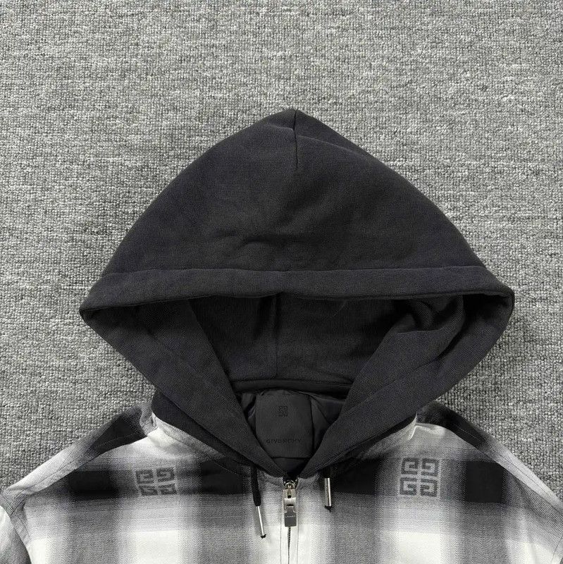 Givenchy Givenchy Black and White Plaid Hooded Jacket 0089 Size US M / EU 48-50 / 2 - 3 Thumbnail