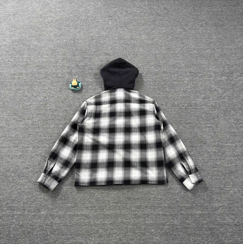Givenchy Givenchy Black and White Plaid Hooded Jacket 0089 Size US M / EU 48-50 / 2 - 2 Thumbnail
