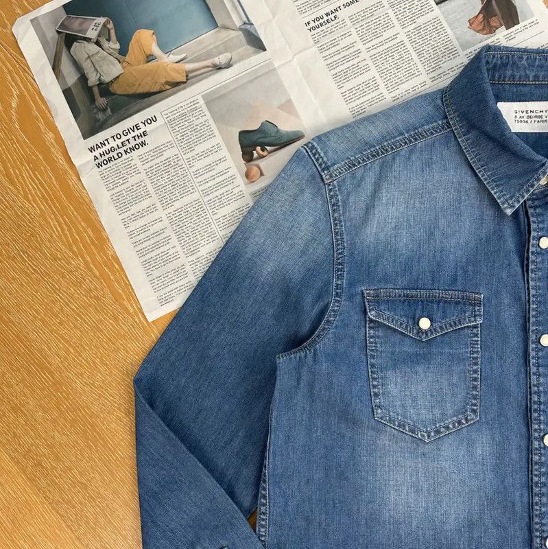 Givenchy Givenchy Blue Men's Denim Shirt 0089 Size US L / EU 52-54 / 3 - 6 Thumbnail