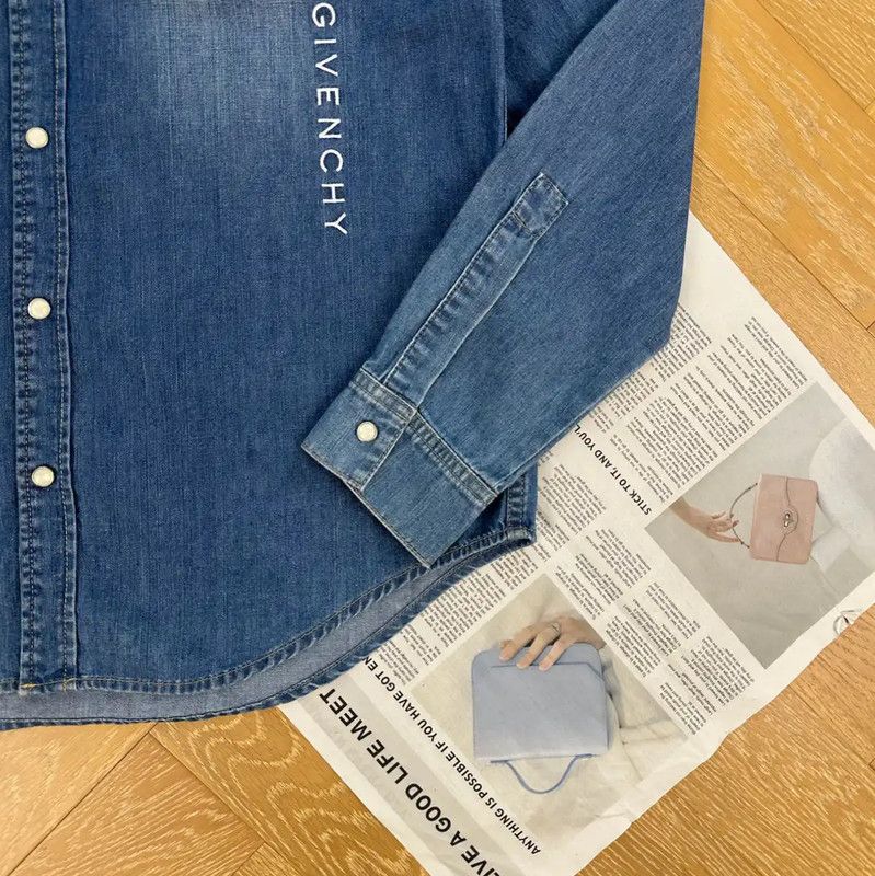 Givenchy Givenchy Blue Men's Denim Shirt 0089 Size US L / EU 52-54 / 3 - 3 Thumbnail