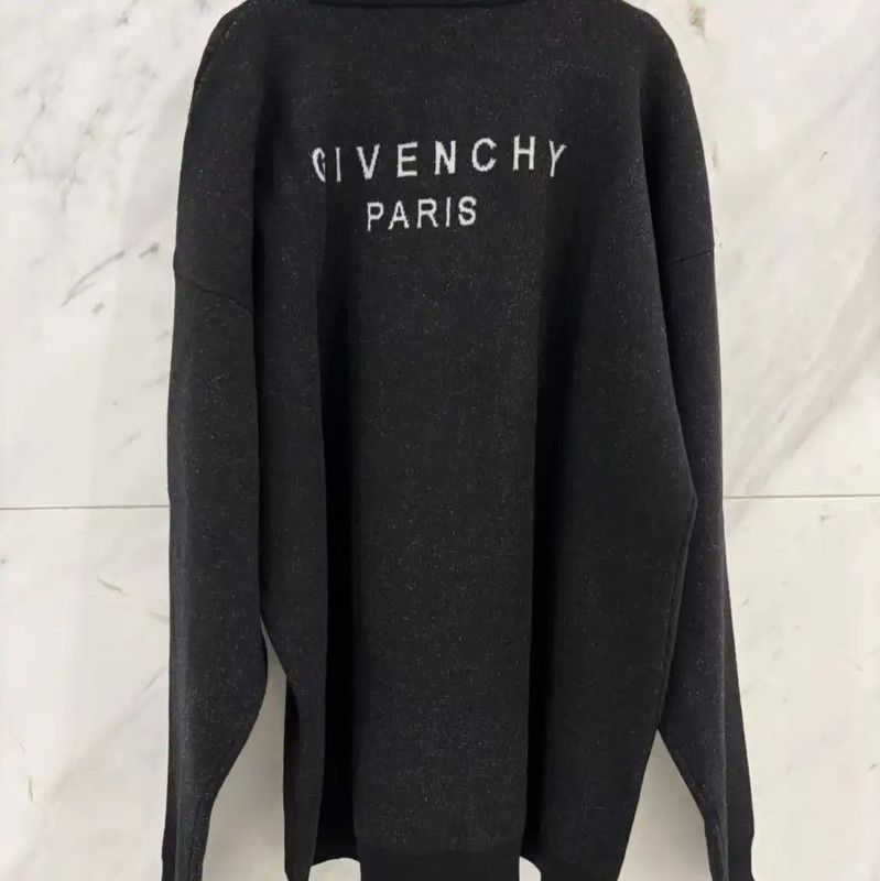 Givenchy Givenchy Black Wool Graphic Knit Sweater 0089 Size US XL / EU 56 / 4 - 2 Thumbnail