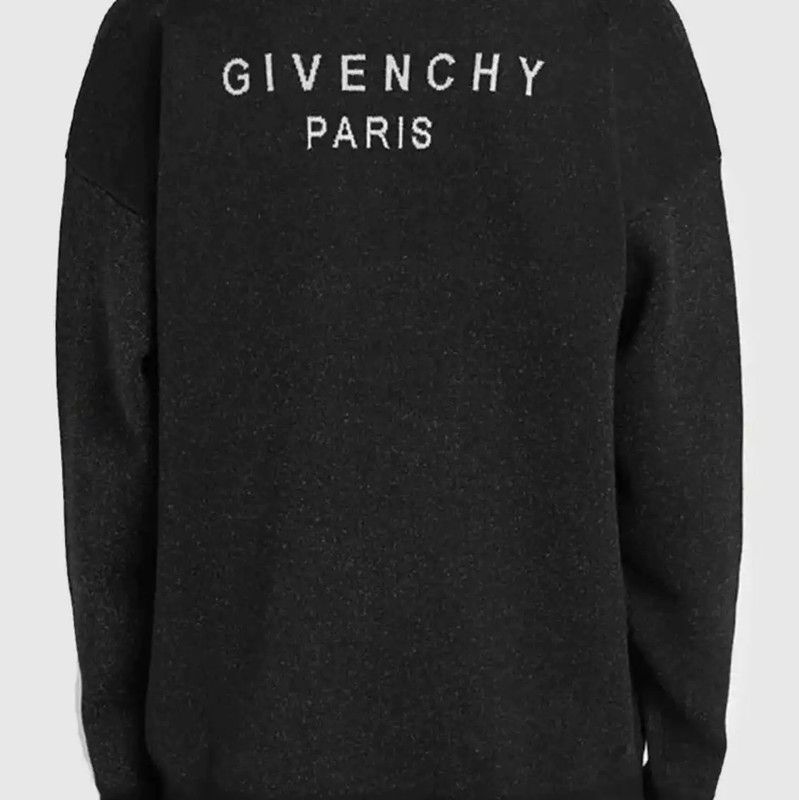 Givenchy Givenchy Black Wool Graphic Knit Sweater 0089 Size US XL / EU 56 / 4 - 9 Thumbnail
