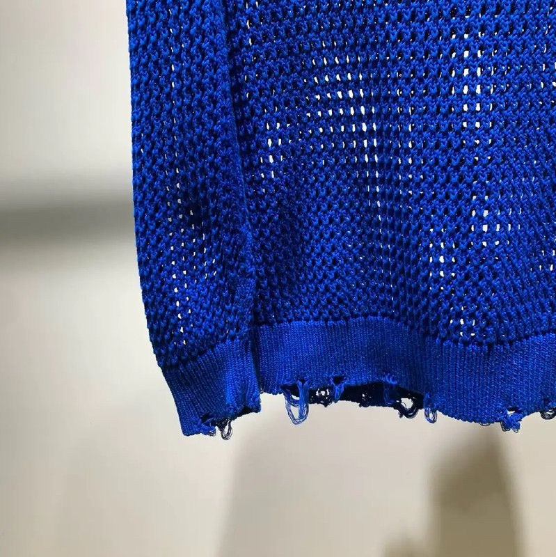 Givenchy Givenchy Blue Cotton Knitted Sweater 0089 Size US M / EU 48-50 / 2 - 5 Thumbnail