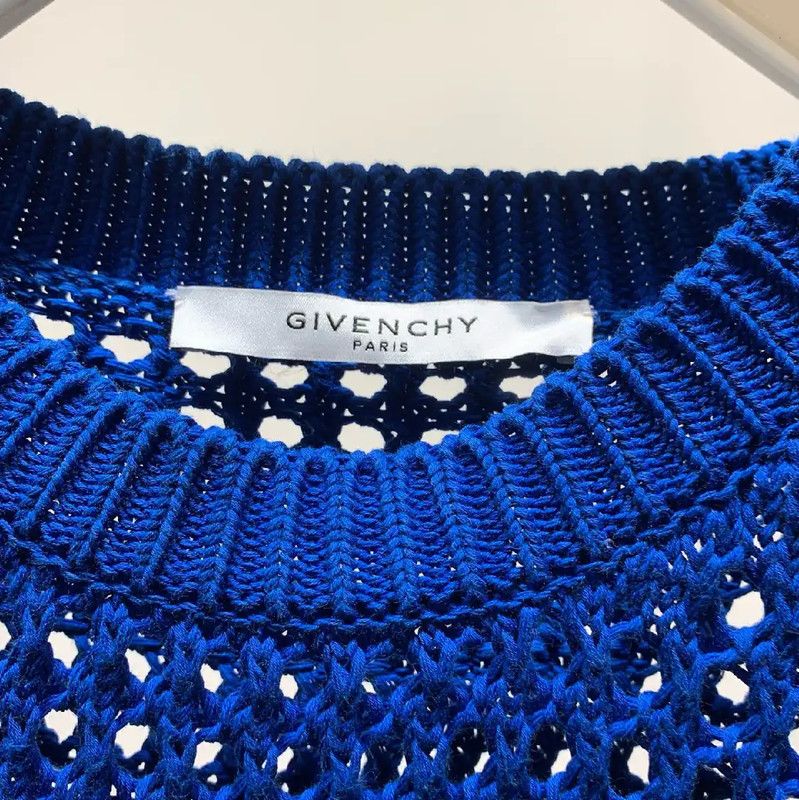Givenchy Givenchy Blue Cotton Knitted Sweater 0089 Size US M / EU 48-50 / 2 - 8 Thumbnail