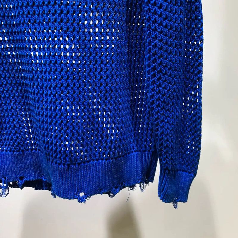 Givenchy Givenchy Blue Cotton Knitted Sweater 0089 Size US M / EU 48-50 / 2 - 4 Thumbnail