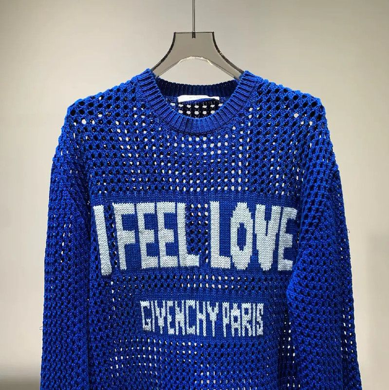 Givenchy Givenchy Blue Cotton Knitted Sweater 0089 Size US M / EU 48-50 / 2 - 7 Thumbnail