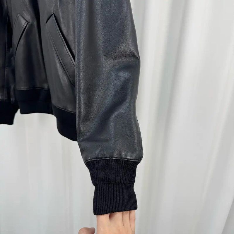 Givenchy Givenchy Black Leather Logo Bomber Jacket 0089 Size US XS / EU 42 / 0 - 4 Thumbnail