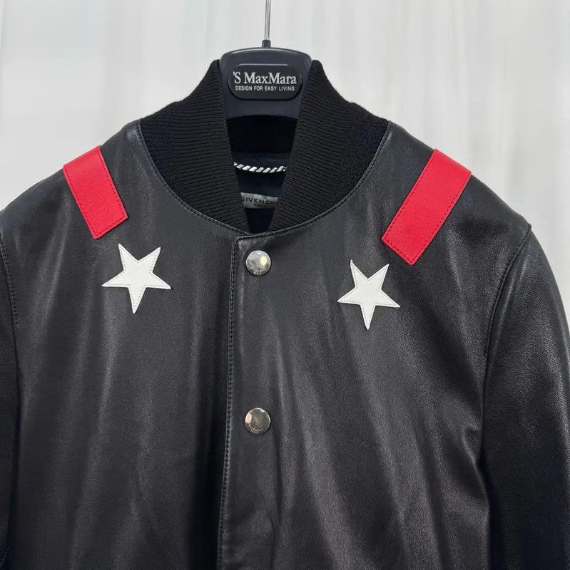 Givenchy Givenchy Black Leather Logo Bomber Jacket 0089 Size US XS / EU 42 / 0 - 3 Thumbnail
