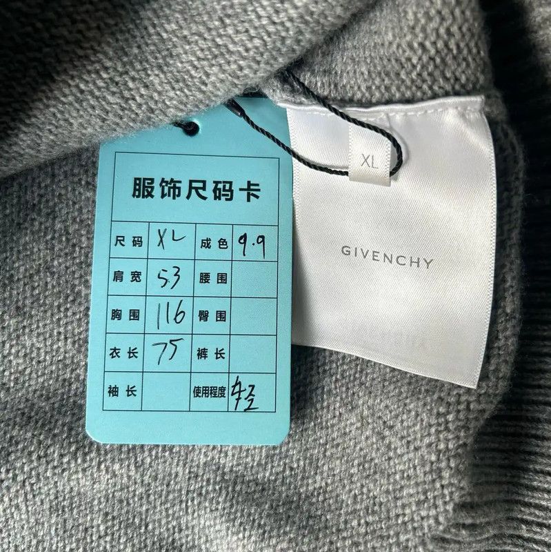 Givenchy Givenchy Gray Cotton Embroidered Long Sleeve Sweatshirt 0089 Size US XL / EU 56 / 4 - 3 Thumbnail