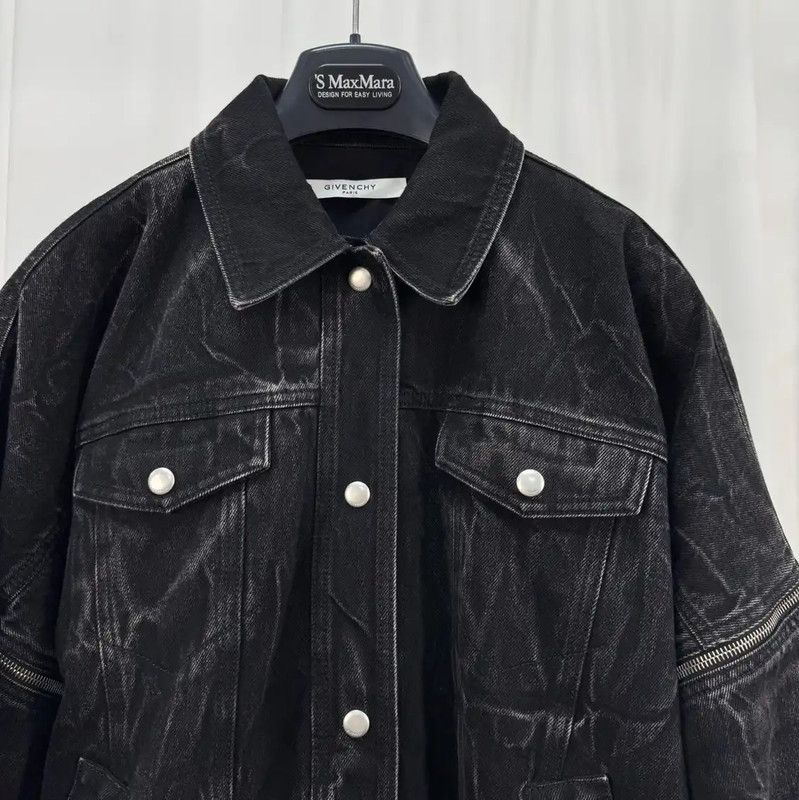 Givenchy Givenchy Black Denim Long Sleeve Jacket for Men 0089 Size US M / EU 48-50 / 2 - 3 Thumbnail