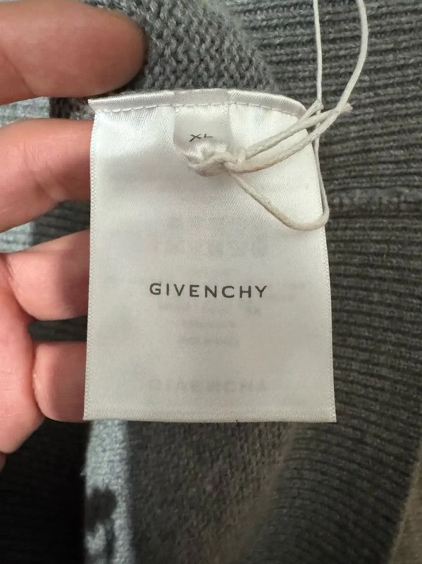 Givenchy Givenchy Gray Cashmere Embroidered Logo Sweater 0089 Size US XL / EU 56 / 4 - 6 Thumbnail