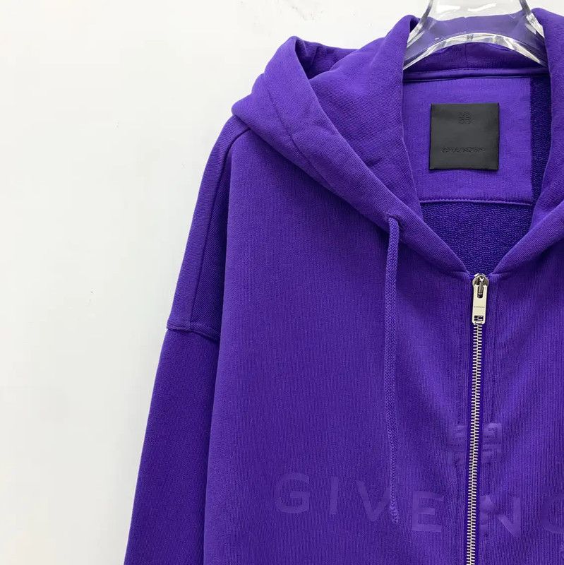 Givenchy Givenchy Men's Purple Zip-Up Hoodie 0089 Size US M / EU 48-50 / 2 - 3 Thumbnail