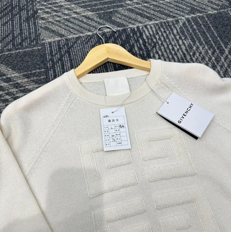 Givenchy Givenchy Men's Cashmere Knit Sweater in Ivory 0089 Size US L / EU 52-54 / 3 - 3 Thumbnail