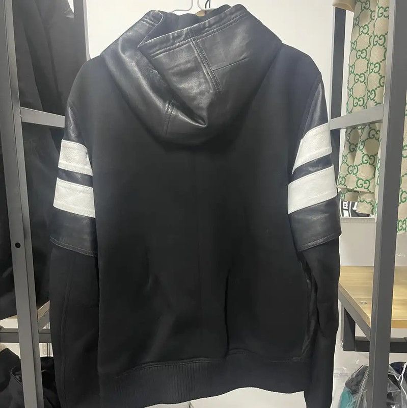 Givenchy Givenchy Black Leather Men's Jacket with Hoodie 0089 Size US M / EU 48-50 / 2 - 2 Thumbnail