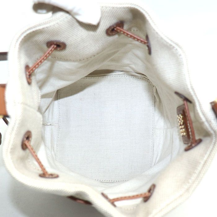 Miu Miu Miu Miu MiuMiu 5BE090 Canvas Leather 2way Bucket Bag Canvas Shoulder Bag 5BE090 DUTY FREE for USA Size ONE SIZE - 3 Thumbnail