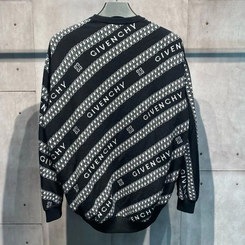 Givenchy Givenchy Black Wool Printed Long Sleeve Sweater 0089 Size US XS / EU 42 / 0 - 3 Thumbnail