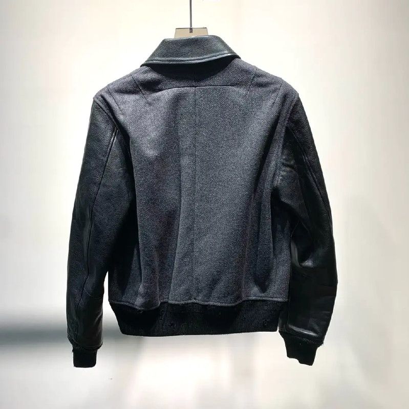 Givenchy Givenchy Gray Wool and Leather Jacket for Men 0089 Size US M / EU 48-50 / 2 - 7 Thumbnail