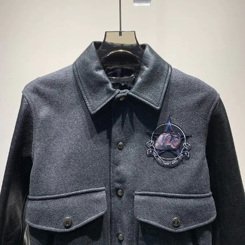 Givenchy Givenchy Gray Wool and Leather Jacket for Men 0089 Size US M / EU 48-50 / 2 - 3 Thumbnail