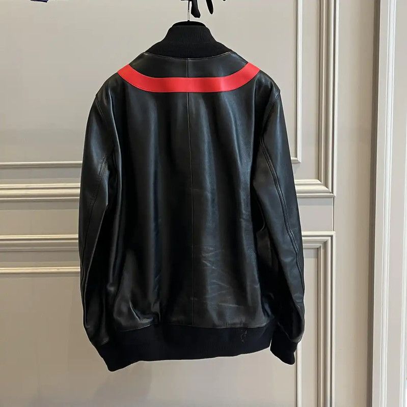 Givenchy Givenchy Men’s Black Leather Star Print Jacket 0089 Size US M / EU 48-50 / 2 - 2 Thumbnail