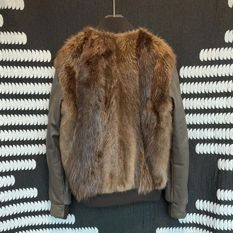 Givenchy Givenchy Men's Brown Leather Bomber Jacket 0089 Size US M / EU 48-50 / 2 - 2 Thumbnail