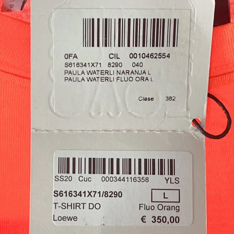 Loewe Loewe Orange Cotton T-Shirt with Floral Design 0089 Size US L / EU 52-54 / 3 - 4 Thumbnail