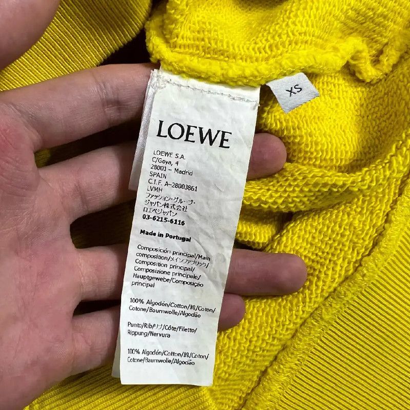 Loewe Loewe Men's Yellow Cotton Sweatshirt 0089 Size US XS / EU 42 / 0 - 4 Thumbnail