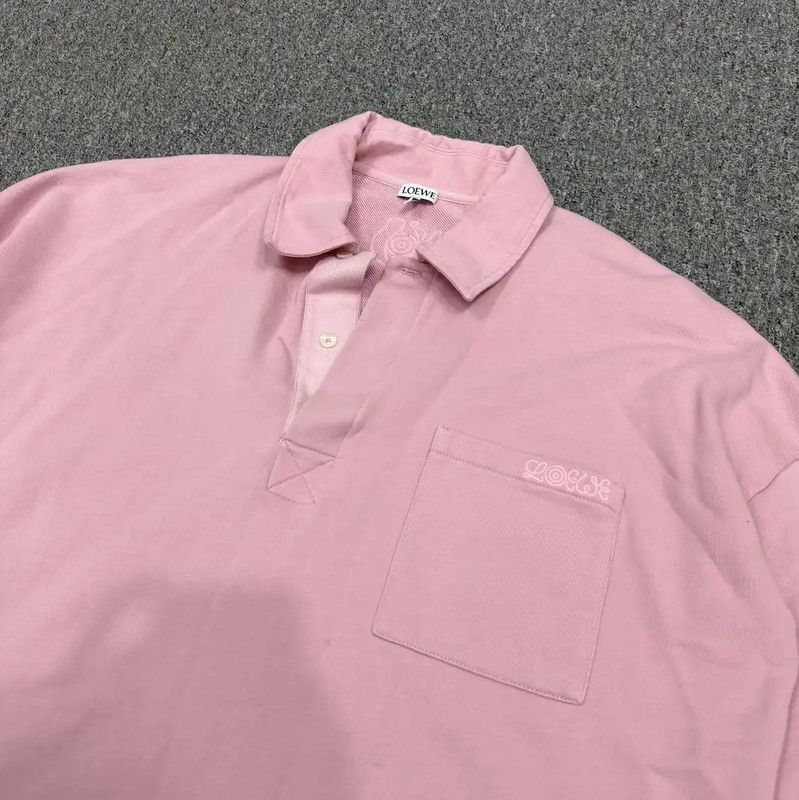 Loewe Loewe Pink Cotton Long Sleeve Polo 0089 Size US S / EU 44-46 / 1 - 3 Thumbnail