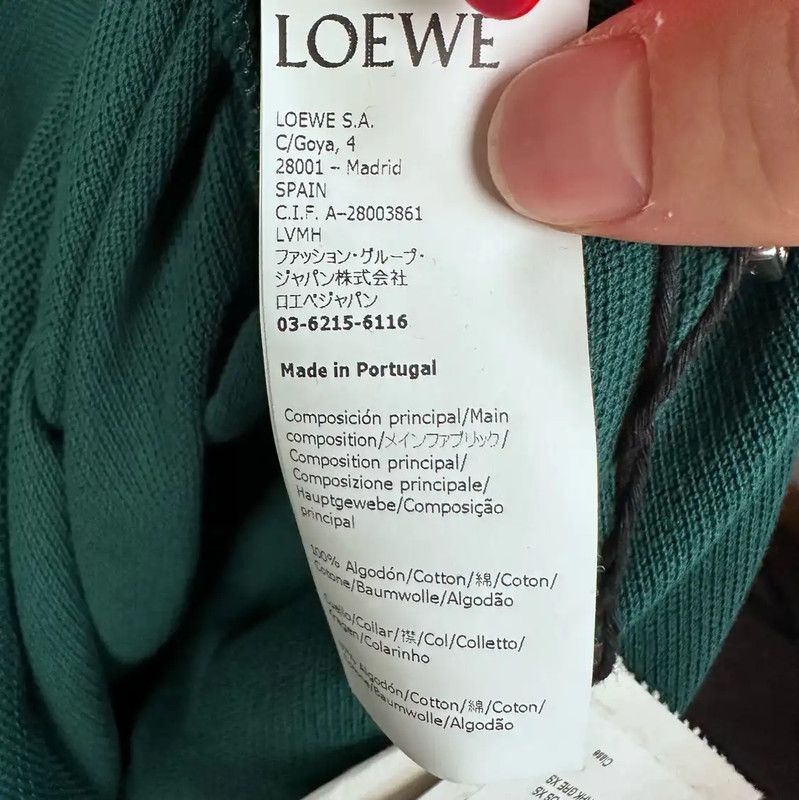 Loewe Loewe Men's Deep Green Cotton Polo Shirt 0089 Size US XS / EU 42 / 0 - 5 Thumbnail