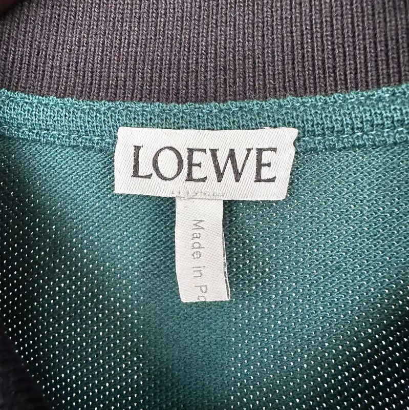 Loewe Loewe Men's Deep Green Cotton Polo Shirt 0089 Size US XS / EU 42 / 0 - 3 Thumbnail