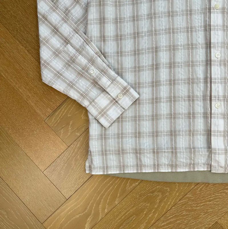 Loewe Loewe Men's White Checkered Long Sleeve Shirt 0089 Size US L / EU 52-54 / 3 - 4 Thumbnail