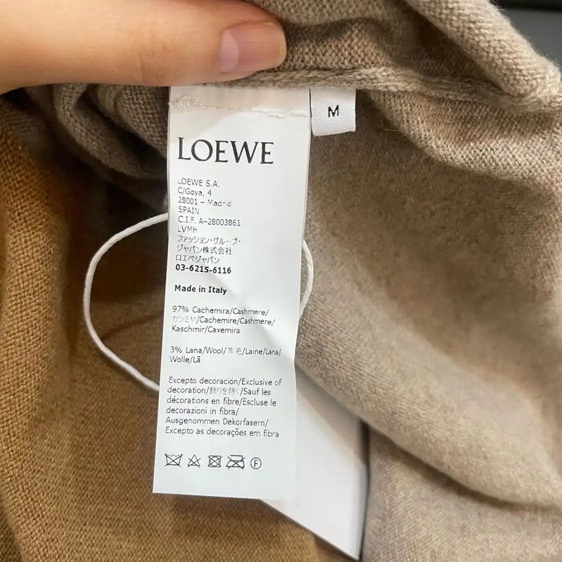 Loewe Loewe Brown Cashmere Knit Sweater for Men 0089 Size US M / EU 48-50 / 2 - 7 Thumbnail