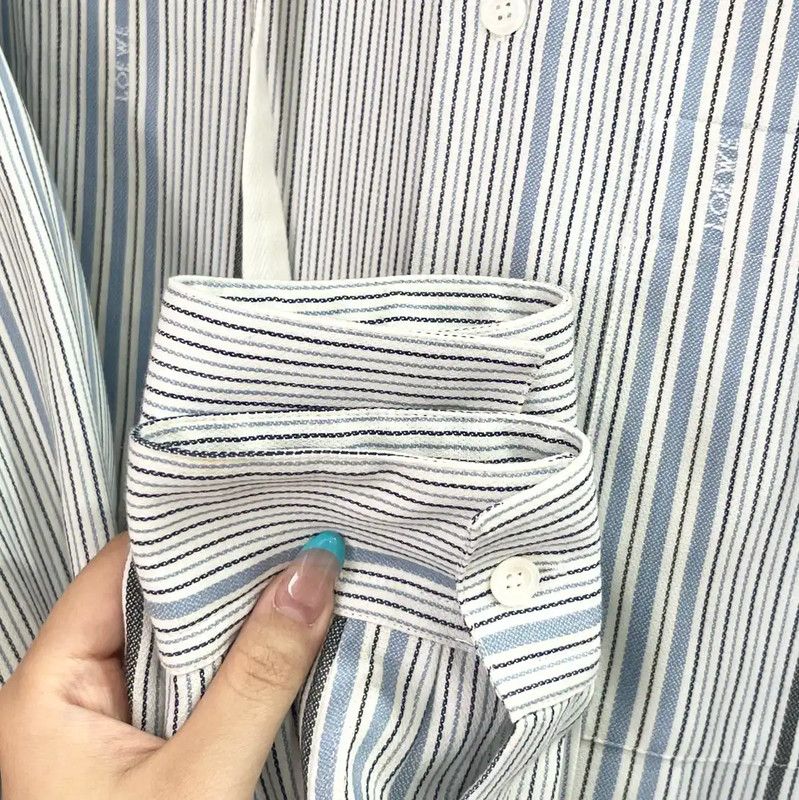 Loewe Loewe Striped Light Blue Cotton Shirt 0089 Size US M / EU 48-50 / 2 - 4 Thumbnail