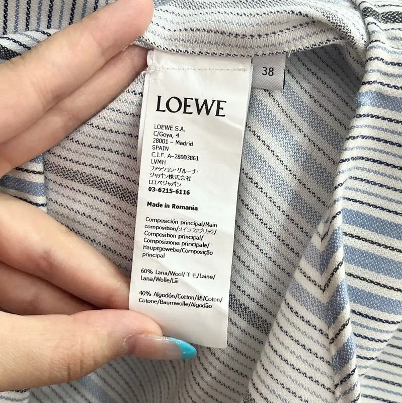 Loewe Loewe Striped Light Blue Cotton Shirt 0089 Size US M / EU 48-50 / 2 - 5 Thumbnail