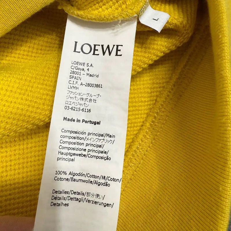 Loewe Loewe Yellow Cotton Men's Hoodie 0089 Size US L / EU 52-54 / 3 - 4 Thumbnail