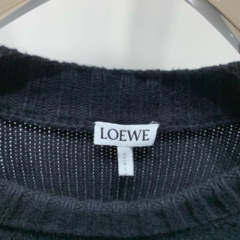 Loewe Loewe Black Cotton Knit Sweater for Men 0089 Size US XS / EU 42 / 0 - 2 Thumbnail