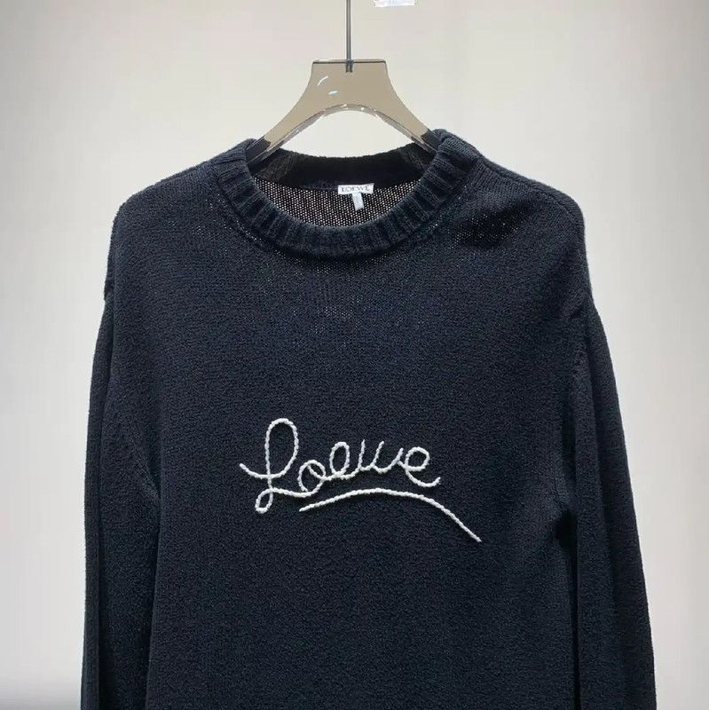 Loewe Loewe Black Cotton Knit Sweater for Men 0089 Size US XS / EU 42 / 0 - 3 Thumbnail