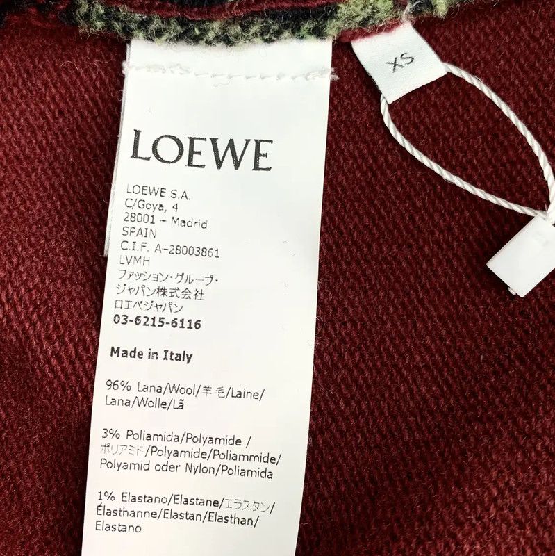 Loewe Loewe Red Wool Cardigan with Floral Design 0089 Size US XS / EU 42 / 0 - 7 Thumbnail