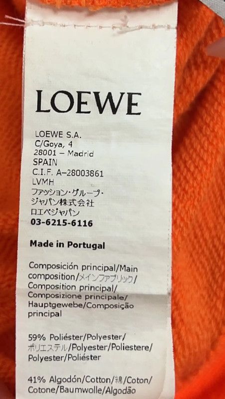 Loewe Loewe Men's Orange Cotton Blend Hoodie 0089 Size US XS / EU 42 / 0 - 5 Thumbnail