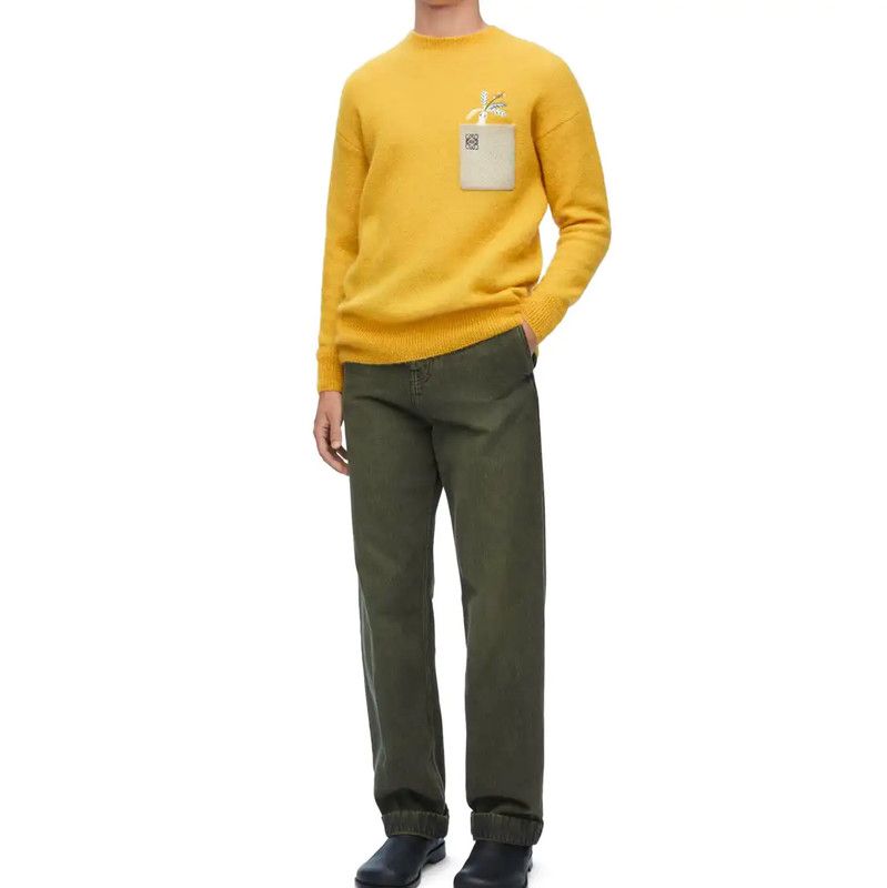 Loewe Loewe Yellow Knit Sweater with Embroidery 0089 Size US M / EU 48-50 / 2 - 8 Thumbnail