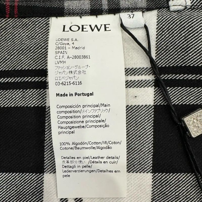 Loewe Loewe Gray Cotton Patchwork Shirt 0089 Size US S / EU 44-46 / 1 - 6 Thumbnail
